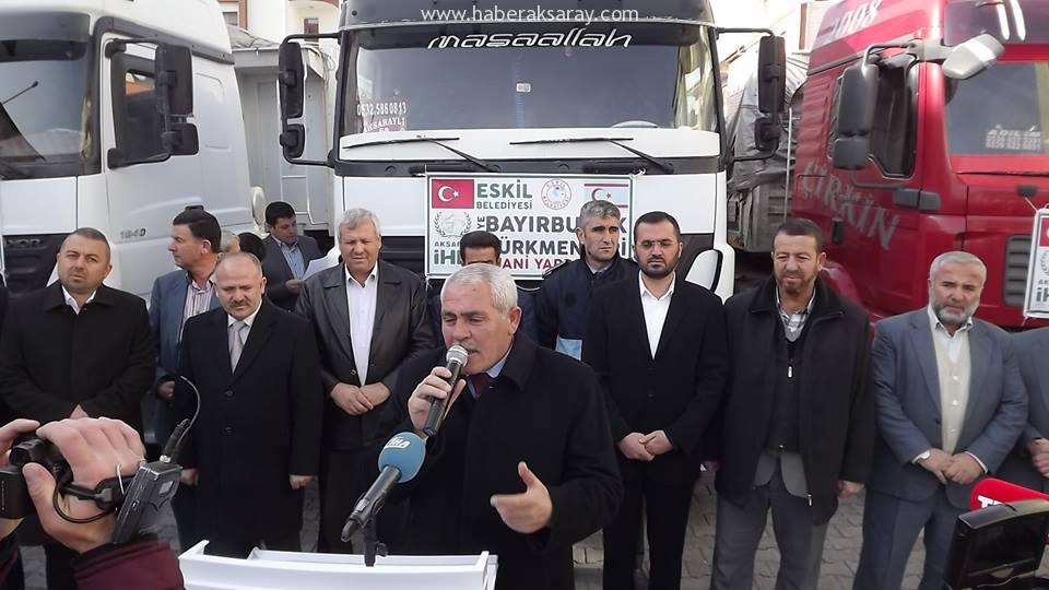Eskil’den Bayırbucak Türkmenlerine 4 tır yardım