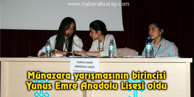 Münazara yarışmasının birincisi Yunus Emre Anadolu Lisesi