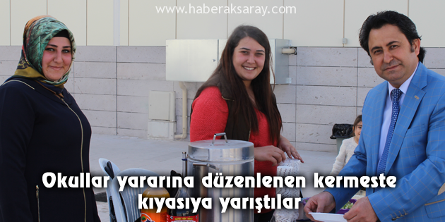 Okullar yararına düzenlenen kermeste kıyasıya yarıştılar