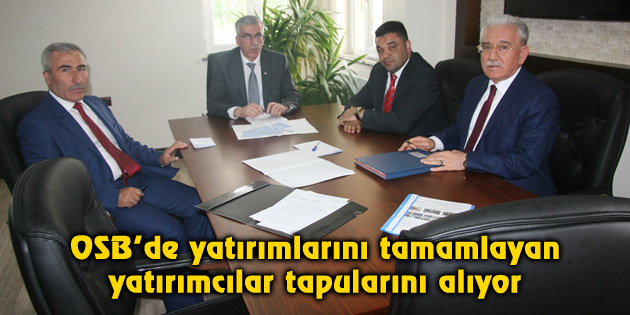 OSB’de yatırımlarını tamamlayan yatırımcılar tapularını alıyor