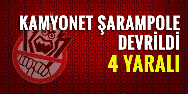 Kamyonet şarampole devrildi: 4 yaralı