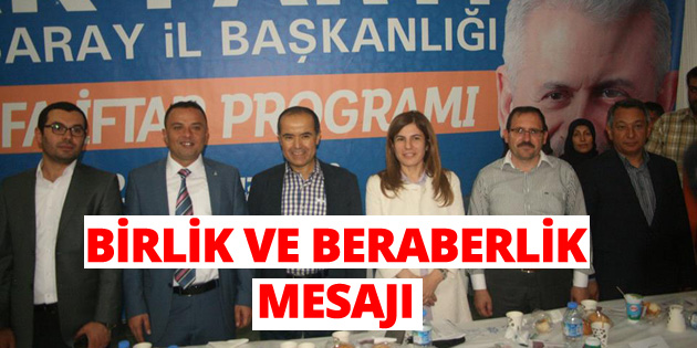 İlknur İnceöz’den birlik mesajı