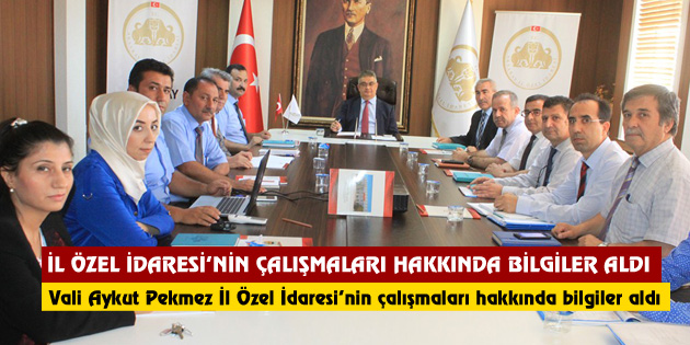 Vali Pekmez İl Özel İdaresi’nin çalışmaları hakkında bilgiler aldı