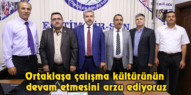 Ortaklaşa çalışma kültürünün devam etmesini arzu ediyoruz