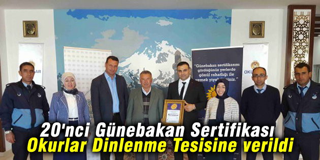 20’nci Günebakan Sertifikası Okurlar Dinlenme Tesisine verildi