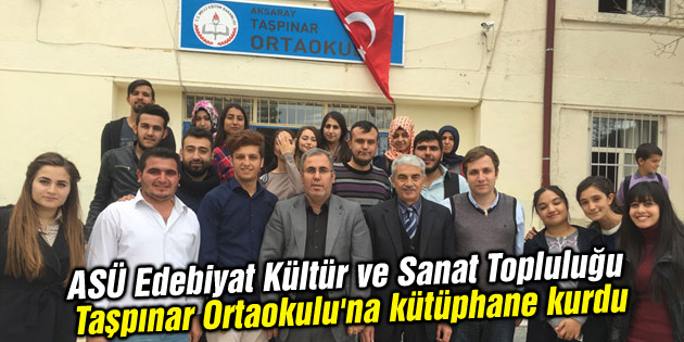 Taşpınar Ortaokulu’na kütüphane kurdular
