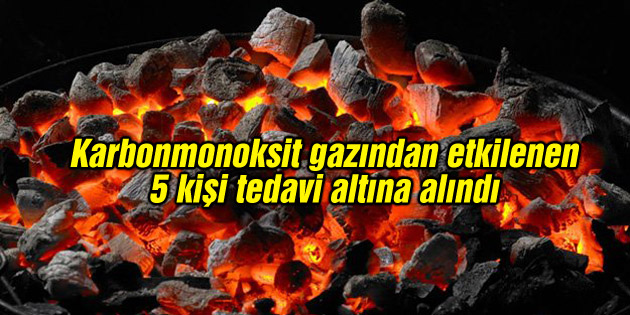 Karbonmonoksit gazından etkilenen 5 kişi tedavi altına alındı