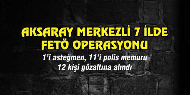 Aksaray Merkezli 7 ilde FETÖ operasyonu: 12 gözaltı