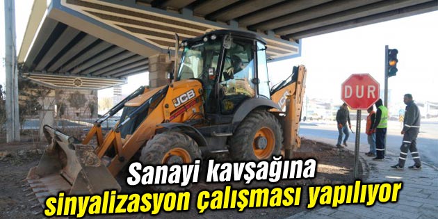 Sanayi kavşağına sinyalizasyon çalışması yapılıyor