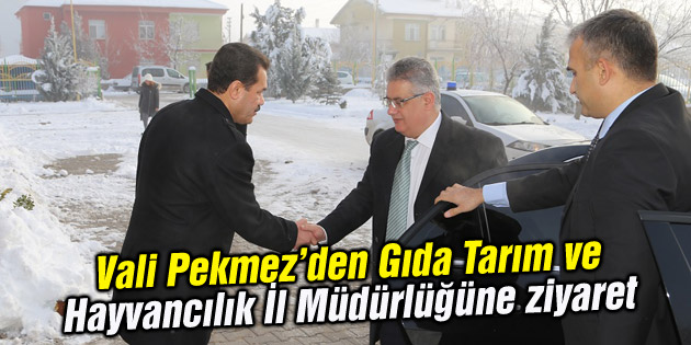Vali Pekmez Gıda Tarım ve Hayvancılık İl Müdürlüğünü ziyaret etti