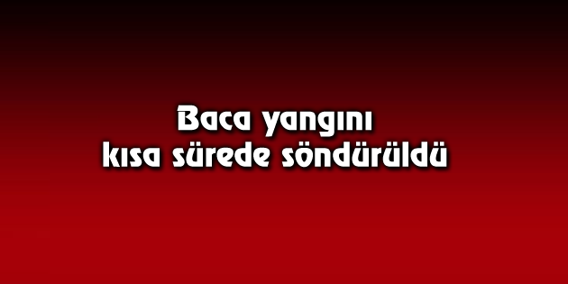 Baca yangını kısa sürede söndürüldü