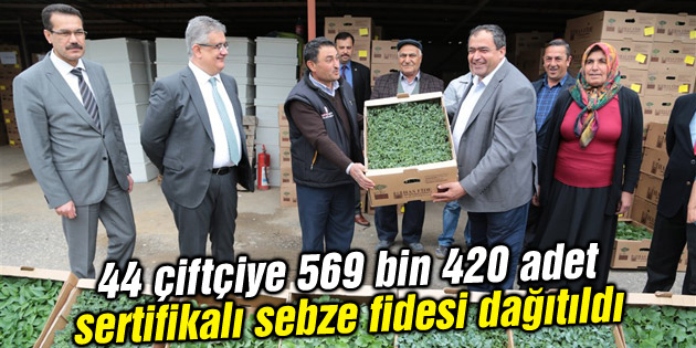 44 çiftçiye 569 bin 420 adet sertifikalı sebze fidesi dağıtıldı