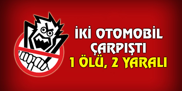 İki otomobil çarpıştı: 1 ölü, 2 yaralı