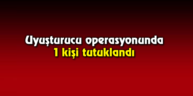Uyuşturucu operasyonunda 1 kişi tutuklandı
