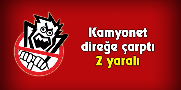 Kamyonet direğe çarptı: 2 yaralı