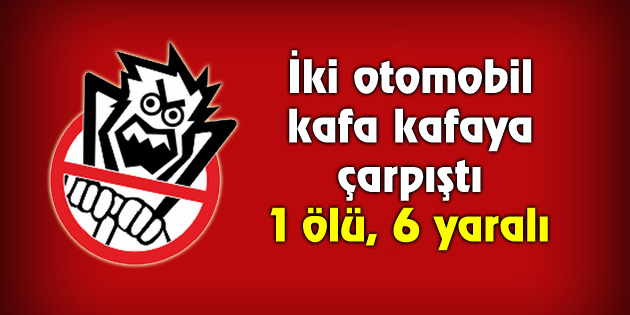 İki otomobil kafa kafaya çarpıştı: 1 ölü, 6 yaralı