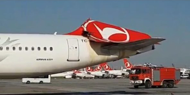 THY uçağının kuyruğuna Güney Kore uçağı çarptı!