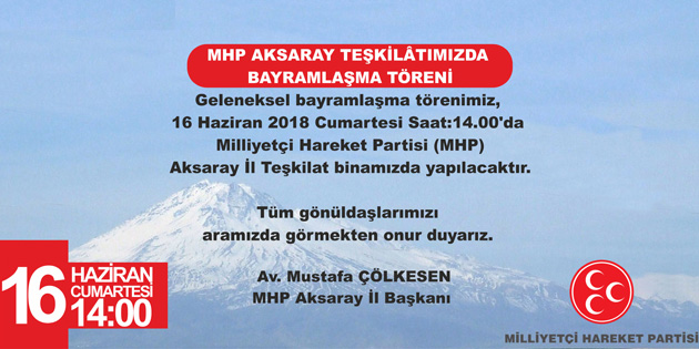 MHP’de bayramlaşma töreni Cumartesi günü