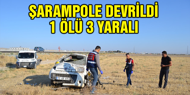 Hafif ticari araç şarampole devrildi: 1 ölü, 3 yaralı