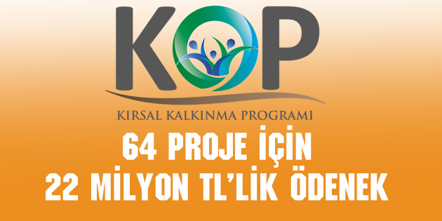 64 proje için 22 Milyon TL’lik ödenek