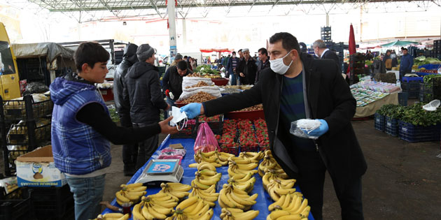 Aksaray’da pazar yerlerinde koronavirüs tedbirleri