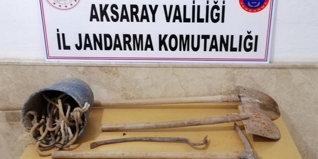 Aksaray’da kaçak kazı yapan 7 kişiye suçüstü!