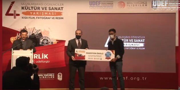 ASÜ öğrencisi Sri Lankalı Rahman, film yarışmasında ödül aldı