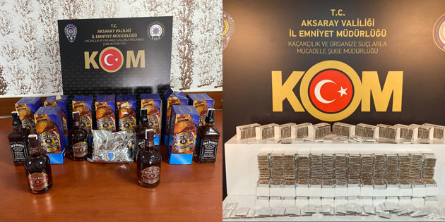 Aksaray’da sahte içki ve kaçak sigara operasyonu