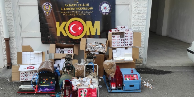 Aksaray’da kaçak makaron operasyonu!