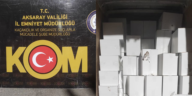 Aksaray’da 2 milyon kaçak makaron yakalandı