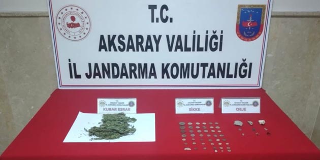 Aksaray’da uyuşturucu ve tarihi eser operasyonu