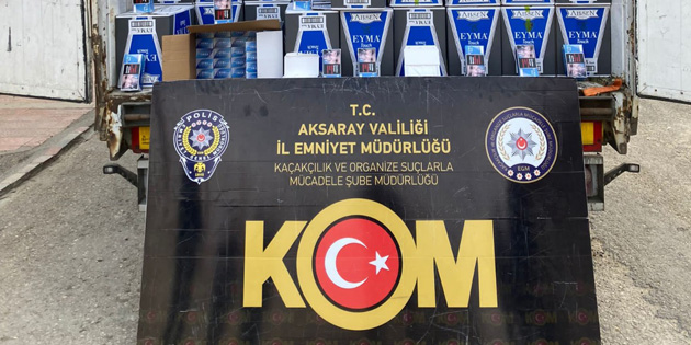 Aksaray’da 3 milyon 300 bin kaçak makaron ele geçirildi