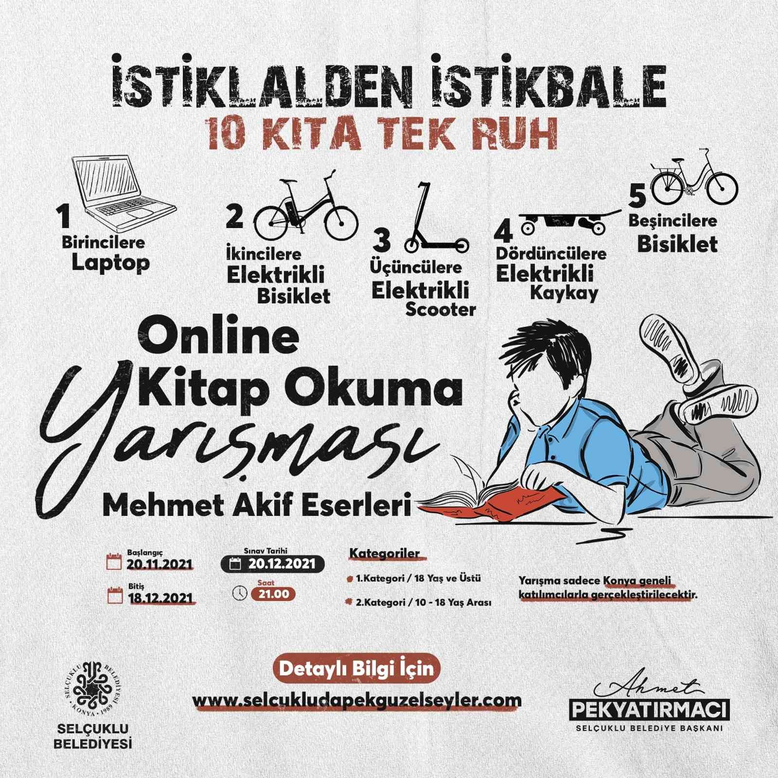 Selçuklu Belediyesi’nden Mehmet Akif konulu kitap okuma yarışması