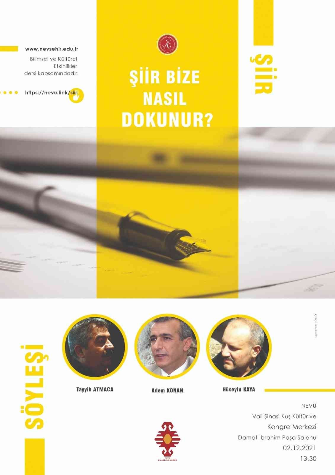 NEVÜ’de “Şiir Bize Nasıl Dokunur?” adlı şiir ve söyleşi etkinliği düzenlenecek