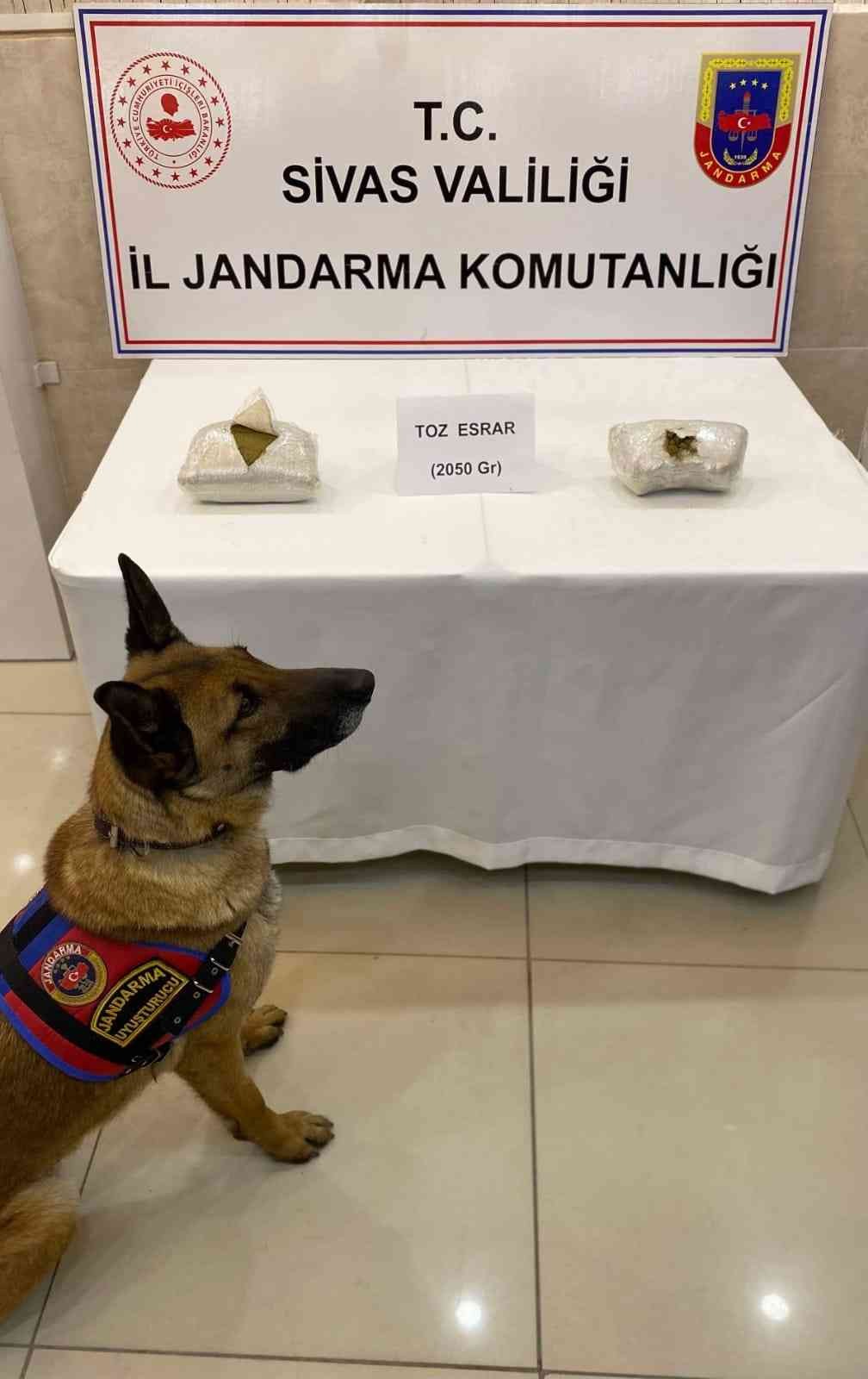 Sivas’ta 2 kilo toz esrar ele geçirildi