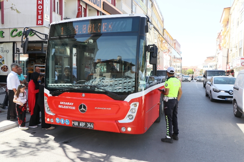 Aksaray’da toplu taşıma ve servis araçları denetleniyor