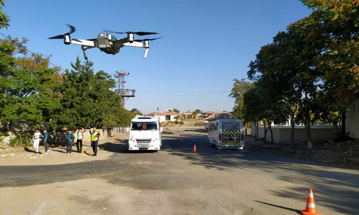 Okul bölgelerinde dron ile denetim ve izleme yapılıyor