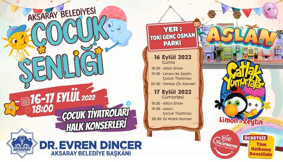 Çocuk şenliği Cuma günü başlıyor