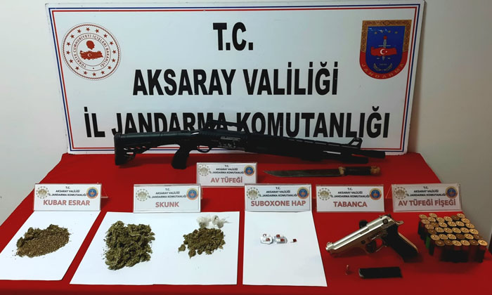 Aksaray’da uyuşturucu ve silah operasyonu: 2 gözaltı