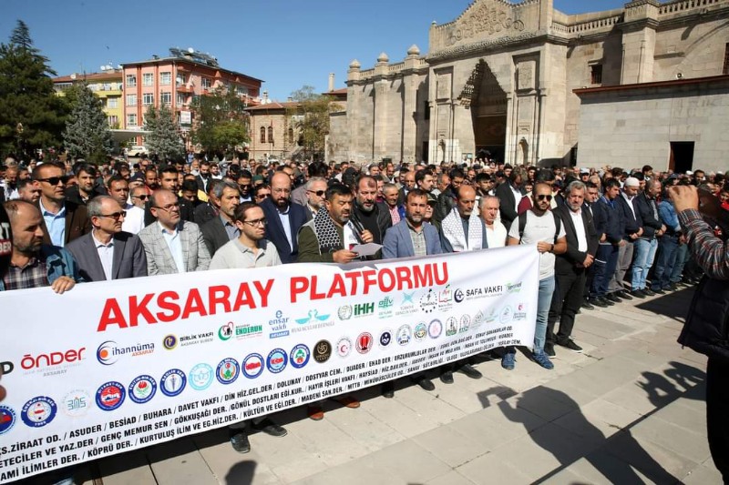 Aksaray’da Filistinliler için gıyabi cenaze namazı kılındı
