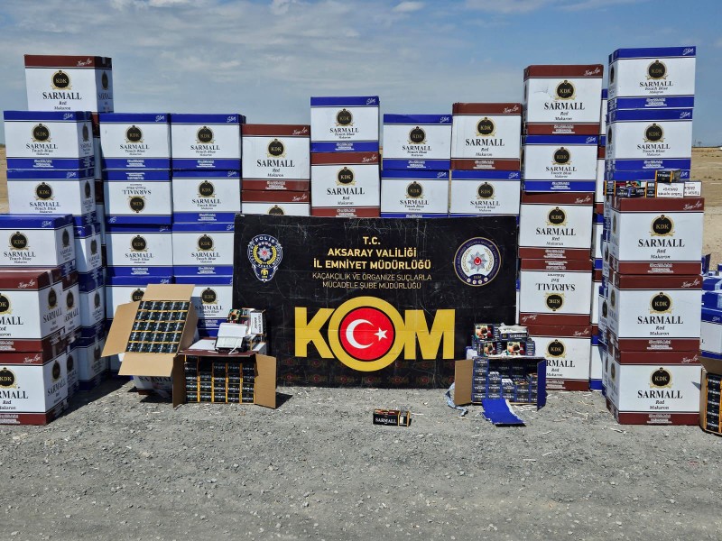 Aksaray’da 6 milyon sahte bandrollü makaron ele geçirildi
