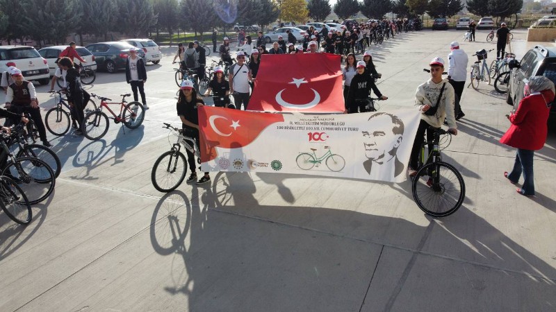 Aksaray’da 100 bisikletli 100.yıl Cumhuriyet turu