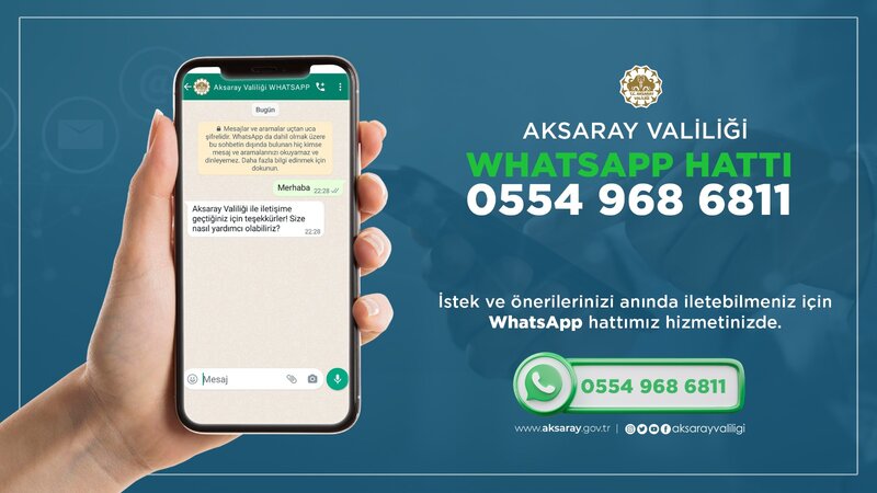 Aksaray Valiliği WhatsApp hattı açıldı