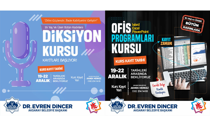 Belediyeden kadınlara diksiyon ve ofis programları kursu