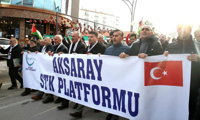 Aksaray’da Filistin’e destek yürüyüşü