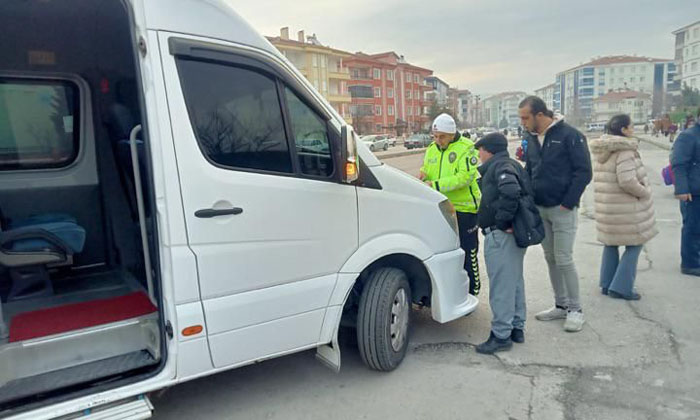 Aksaray’da okul servislerine yönelik denetim yapıldı