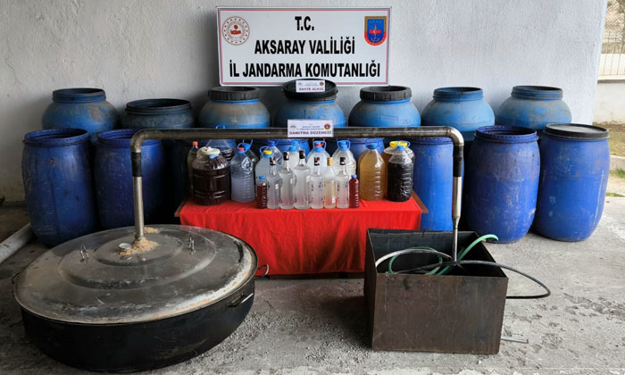 Aksaray’da sahte içki operasyonu: 2 gözaltı