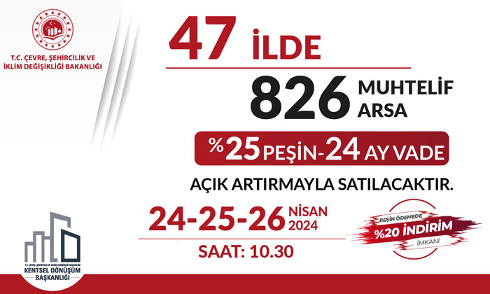 47 ilde arsa satışı yapılacak: Aksaray da var!