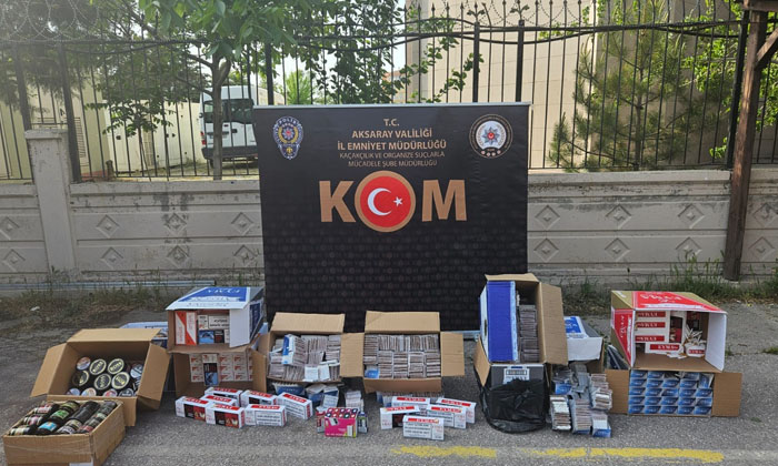 Aksaray’da kaçak elektronik sigara ve makaron operasyonu