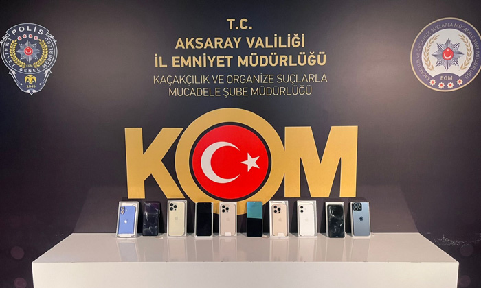 Aksaray’da kaçak telefon operasyonu!